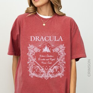 Dracula Shirt, Victorian Vampire Shirt, Gothic Horror Tee, Dark Academia Clothing, Vintage Gothic Shirt, Bookish Horror Tee, Book Cover Tee image 16