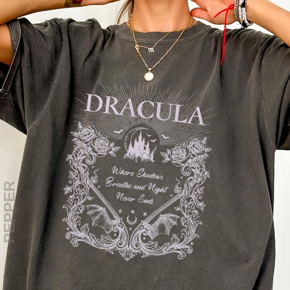 Dracula Shirt, Victorian Vampire Shirt, Gothic Horror Tee, Dark Academia Clothing, Vintage Gothic Shirt, Bookish Horror Tee, Book Cover Tee
