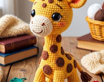 Haakpatroon amigurumi giraf | Zelfstudie zachte knuffel | Handgemaakt babycadeau | Kinderkamerdecoratie | Eenvoudig zelf haken | Pdf-patroon