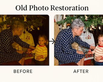 Custom Photo Restoration, Color Correction Service, Damage Repair, Fix Faded Image, Digital Gift