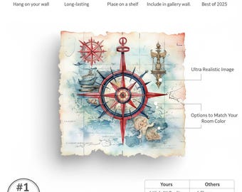 Watercolor Nautical Chart and Compass Digital Paper Pack, Vintage Nautical Chart Clip Art, Antique Nautical Backgrounds, Daily 12-Piece Set