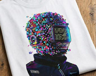 Cyberpunk T-shirt, Mug, and Wall Art Set - Gift Set - Unisex T-shirt - Kids' T-shirt - Family Size Matching T-shirts - Digital Printing Art