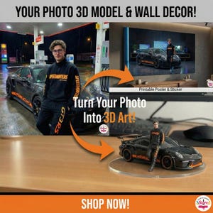 Personalized 3D Car Portrait • Digital Wall Art (Digital Download)