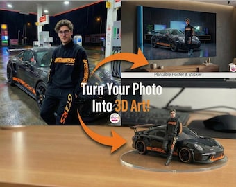 Personalized 3D Car Portrait • Digital Wall Art (Digital Download)