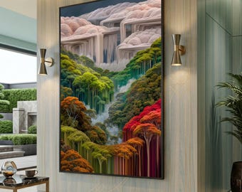Surreal Forest Canvas Print, Abstract Landscape Wall Art, Large Canvas Wall Art, Oversized Statement Piece