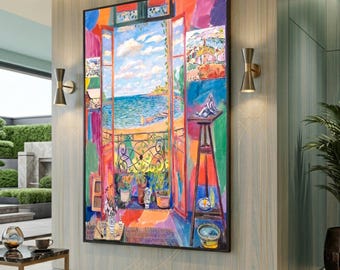 Henri Matisse Open Window Canvas Print, Fauvism Seascape Art, Large Canvas Wall Art, Oversized Statement Piece