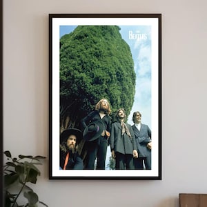 The Beatles Iconic Band Portrait Canvas Wall Art, Classic Rock Music Poster Print, Vintage 1960s Pop Culture Canvas, Home Music Room