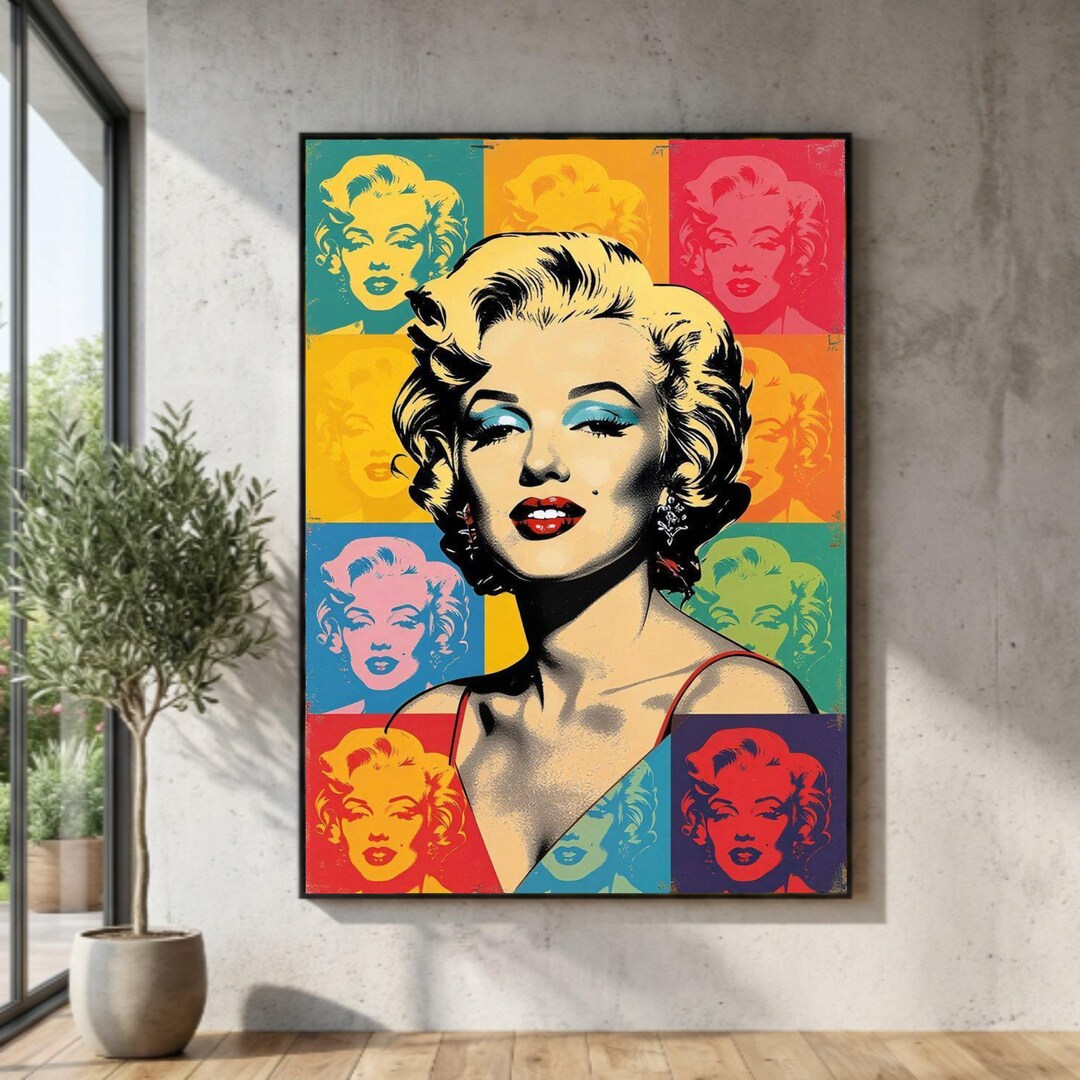 Marilyn Monroe Pop Art Canvas Print, Retro Glamour Decorlarge Canvas ...