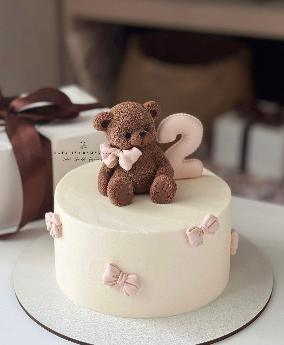 Fondant Teddy Bear Cake Topper Edible Teddy Bear 3d Cake Toppers for a ...