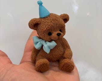 Edible teddy bear cake topper 3d cake toppers for a boy and girl decor for a birthday cake