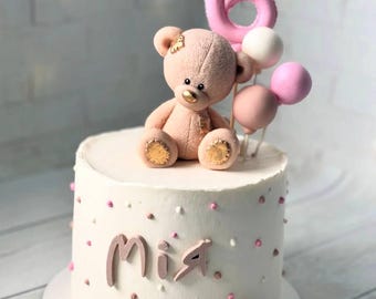 Fondant teddy bear cake topper edible teddy bear cake toppers for a boy and girl