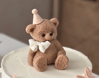 Edible teddy bear cake topper Edible teddy bear 3d cake toppers for a boy and girl decor for a birthday cake