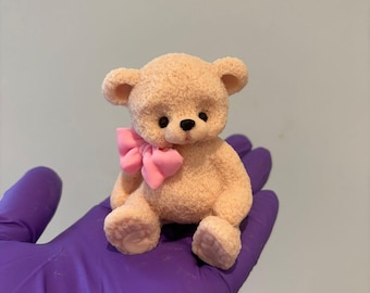 Edible teddy bear cake toppers for a boy and girl decor for a birthday cake  Baby shower