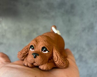 Fondant Cocker Spaniel Dog Cake Topper – Handmade Edible Fondant Puppy Decoration – Birthday Cake Decoration – Dog Lover Cake Topper