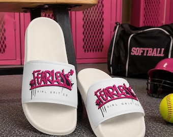 Youth Sandals Removable Strap Slide Teen Kids Graffiti Print Game Day Footwear Pre Game Lightweight Slipper Cushioned Foam Quick Dry