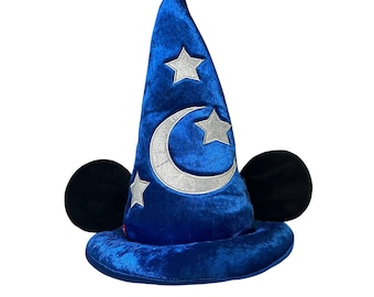Disney Trollkarlen Musse Pigg Fantasia Lysande Trollkarlshatt Vuxen 59 cm Blå Disneycore