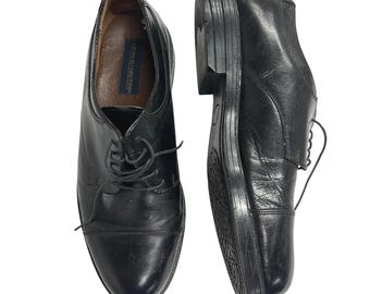 Giorgio Brutini Cap Toe Derby Leather Dress Shoes 9.5 Black Classic Professional