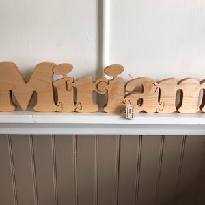 Personalized handmade large 5 wood letters puzzle Large Size. New mom gift image 4