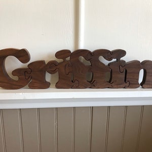 Personalized handmade large 5 wood letters puzzle Large Size. New mom gift image 2