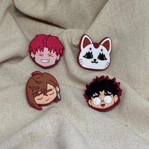 Chibi Anime Shoe Charms | Glasses Tracksuit Boy | Brown Hair School Girl | Red Hair Cool Boy | Creepy Granny Ghost | Fan Art Clog Charms