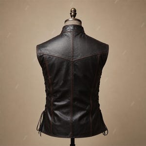 Handmade Men's Leather Vest Renaissance Genuine Leather Men's Medieval Vest Christmas Gift for him Renaissance fair, Cosplay costume image 4