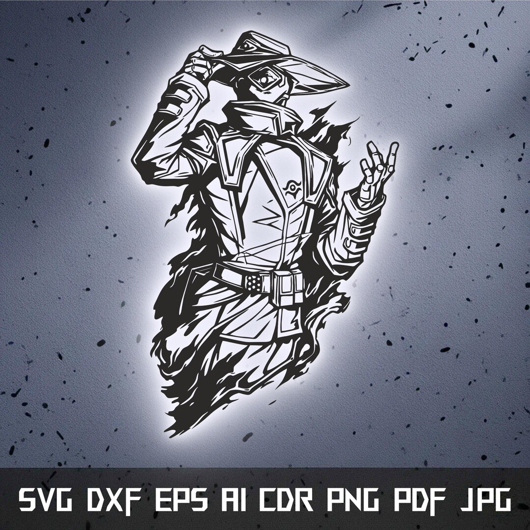 Valorant Cypher SVG DXF Files - Valorant Agent Line Art - Laser Cnc ...