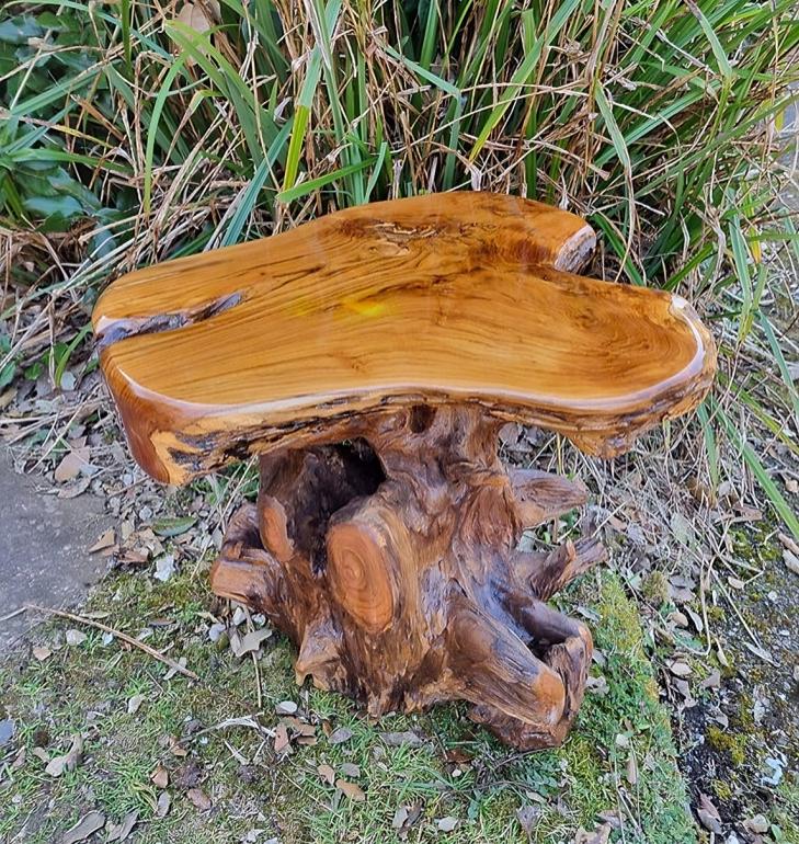 JOLLYMER Teakholz Hocker Rund – 50,8 Cm Hoch, 30 Cm Durchmesser, Tauchgefärbt, Vielseitig