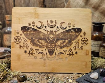 Death’s Head / Engraved Bamboo Altar Board