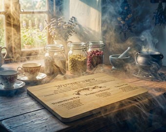 Witches Brew / Engraved Bamboo Altar & Serving Board