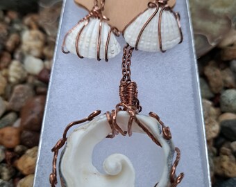 Wire wrapped coastal Jewelry set