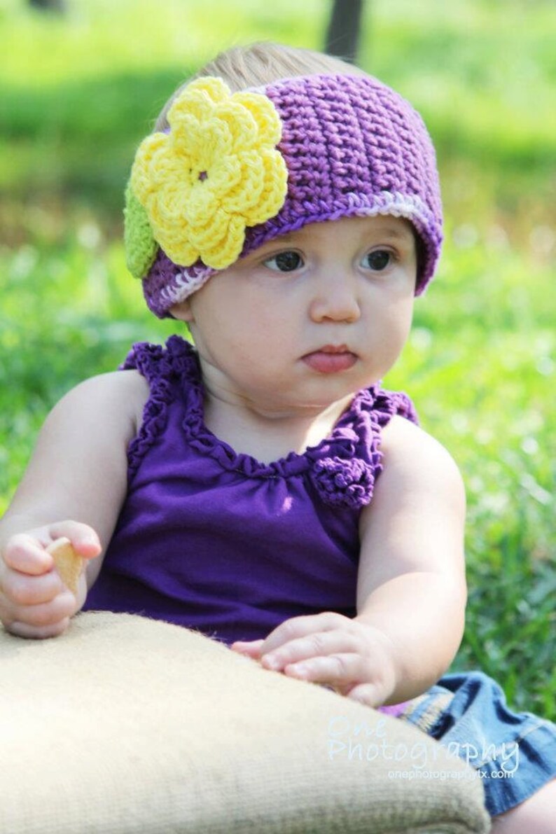 PDF Crochet Pattern Cotton Ear Warmer with Flower Blossom Etsy