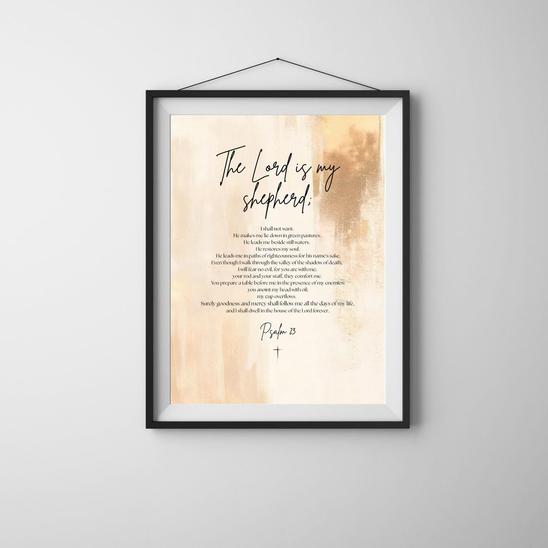Psalm 23 Wall Art | the Lord is My Shepherd Print | Digital Download - Etsy