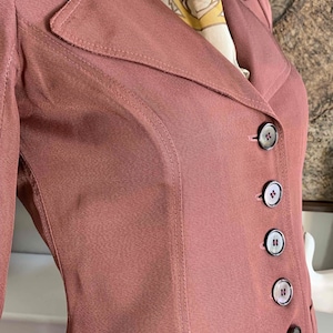 RARE 1969-70 BIBA Vintage Skirt Suit in Tea Rose Grosgrain / 1960s 1970s Iconic British Boutique Fashion / Biba Kensington London image 8