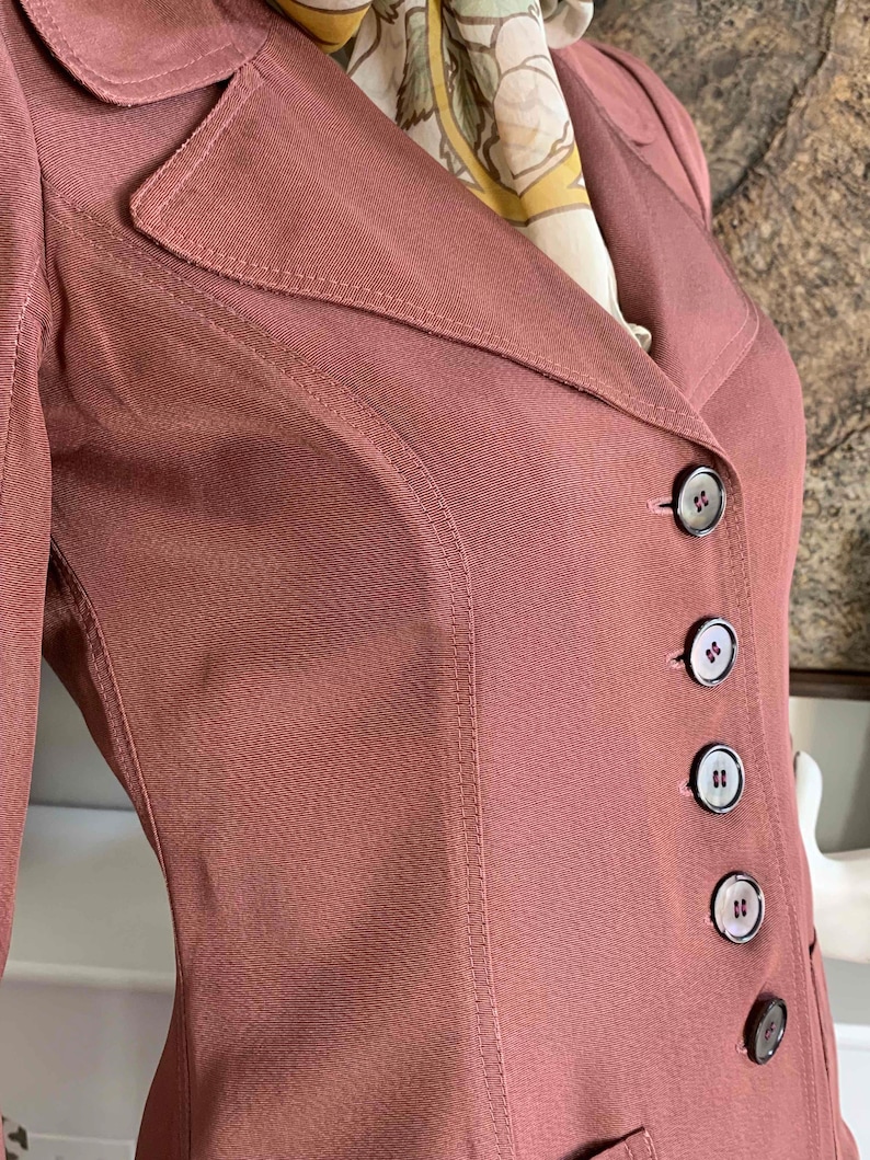 RARE 1969-70 BIBA Vintage Skirt Suit in Tea Rose Grosgrain / 1960s 1970s Iconic British Boutique Fashion / Biba Kensington London image 8