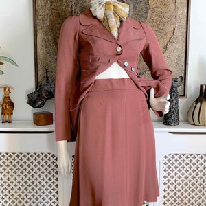 RARE 1969-70 BIBA Vintage Skirt Suit in Tea Rose Grosgrain / 1960s 1970s Iconic British Boutique Fashion / Biba Kensington London image 6