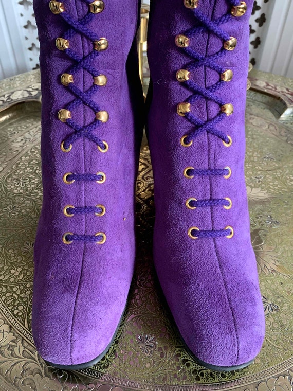 SOLD Rare Vintage 1960s BETH LEVINE Boots Purple … - image 5