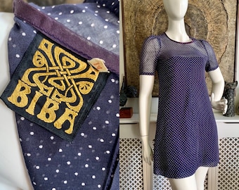 SÄLLSYNT BIBA Prickig Mod Miniklänning från 1960-talet // Twiggy Cathy McGowan-stil // Ikoniskt brittiskt butiksmode från 1960-talet // Kensington London