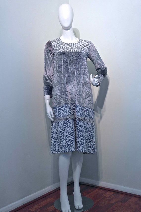 Vintage 1970s LAURA ASHLEY Printed Cotton and Velv
