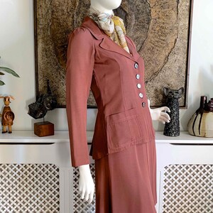 RARE 1969-70 BIBA Vintage Skirt Suit in Tea Rose Grosgrain / 1960s 1970s Iconic British Boutique Fashion / Biba Kensington London image 5