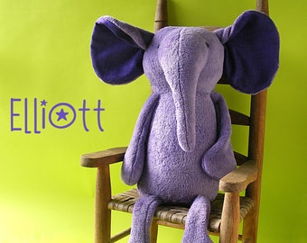 Elliott Elephant - digital PDF stuffed animal pattern