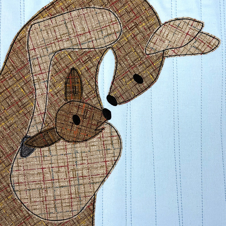 Mama and Baby Kangaroo Easy Applique Quilt Pattern for Etsy