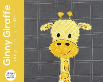 Ginny Giraffe - easy applique quilt pattern for beginners - instant PDF pattern