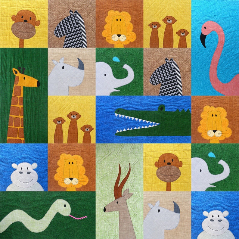 Safari Applique Animal Quilt Pattern