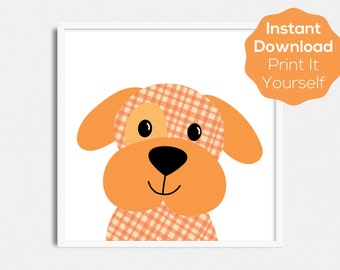 Orange Dog Printable Art - instant download - print it yourself - pets collection - wall art for home decor, nursery or child's room