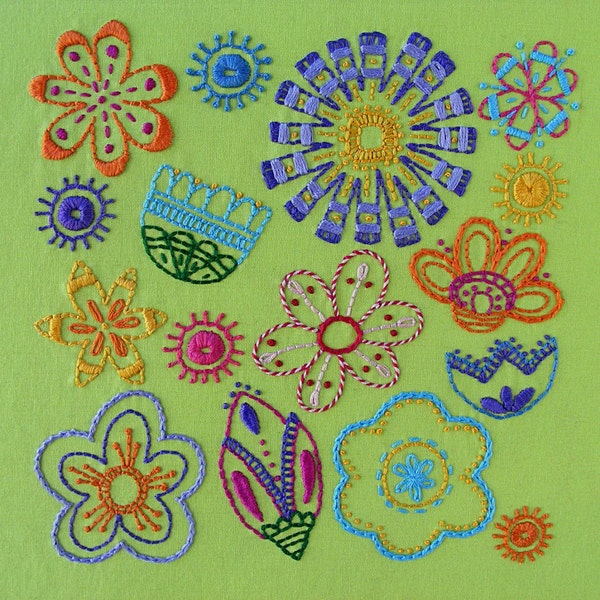 Bloom flower embroidery pattern PDF