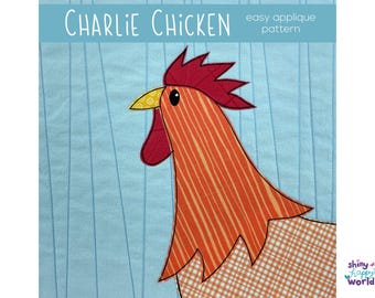 Modello per trapunta con applicazione Charlie Chicken: adatto ai principianti (PDF digitale)