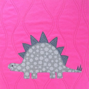 Dinosaur Applique Quilt Pattern easy PDF pattern for beginners, uses Quilt As You Go and fusible adhesive image 7