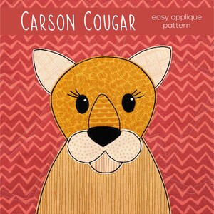 Carson Cougar Applique Quilt Pattern: Easy Beginner Project (Digital PDF)