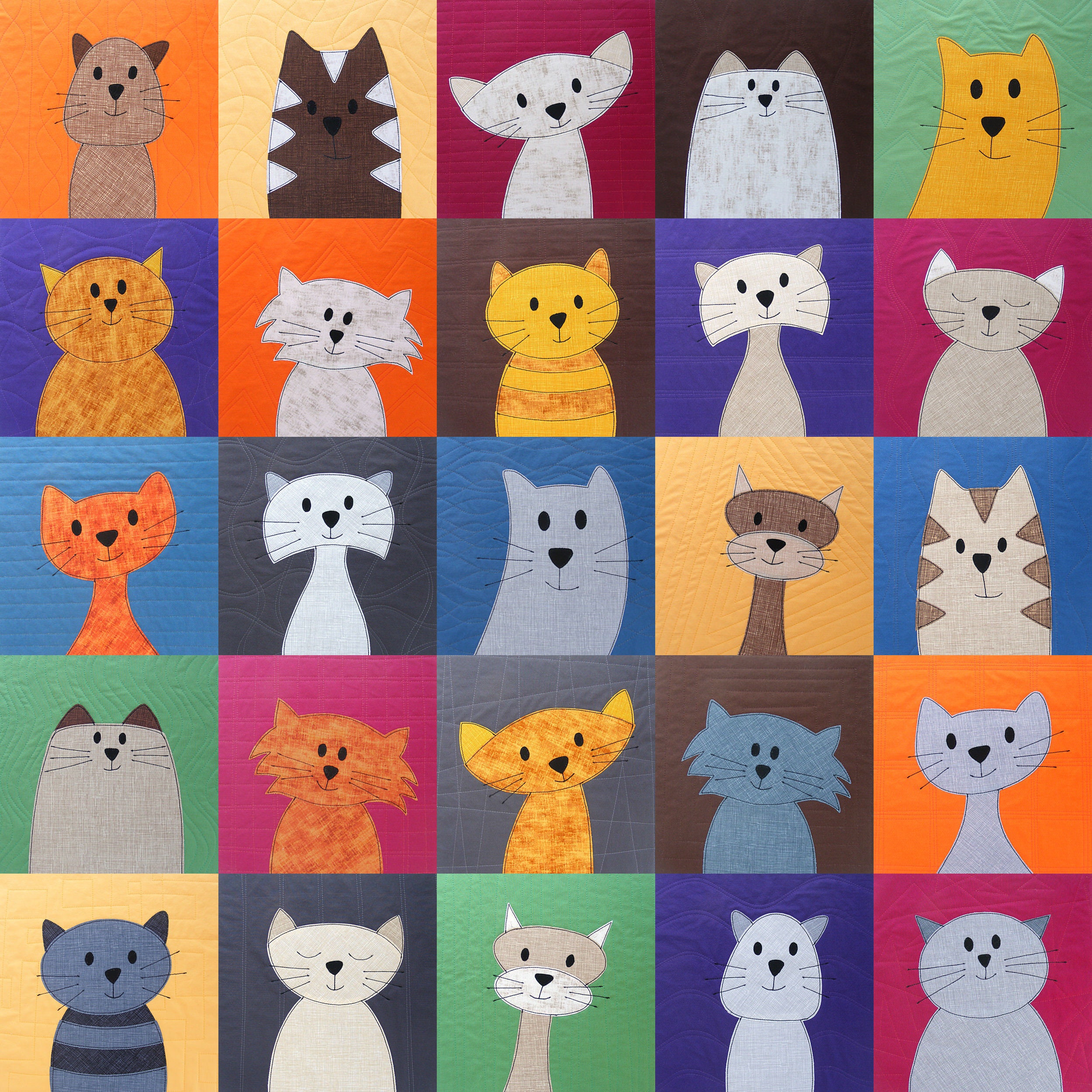 Cats Quilt Pattern digital pattern PDF kitty Etsy