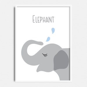 Elephant Printable Art instant download print it yourself ABC Animals Collection wall art for nursery or child's room zoo animals image 2